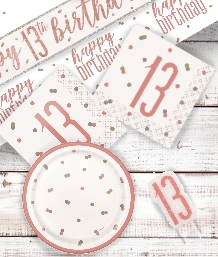 Rose Gold Glitz 13th Birthday Party Supplies | Balloon | Decoration | Pack